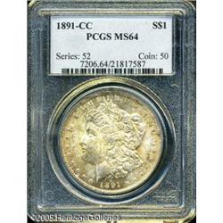 1891-CC  MS64 PCGS. VAM-3. Top 100 Variety. The