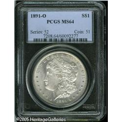 1891-O  MS64 PCGS. Near-white surfaces display