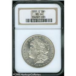 1891-O  MS64 NGC. Nearly untoned, lustrous surf