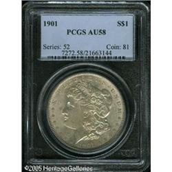 1901  AU58 ANACS. Brilliant and frosty with pal