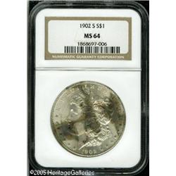 1902-S  MS64 NGC. Splashes of multicolored toni