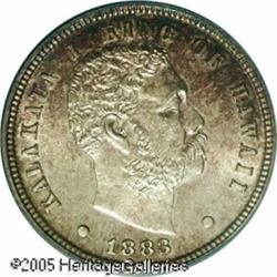 1883 10C  Hawaii Ten Cents MS65 PCGS. A crisply def