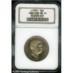 1883 50C  Hawaii Half Dollar MS62 NGC. An interesti