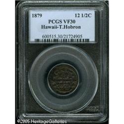 1879 T. Hobron Hawaiian 12 1/2 Cent Token VF30 PCGS.