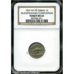 1837 1C  Feuchtwanger Cent MS65 NGC. HT-268, Breen
