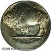 Image 2 : 1920 5C  Buffalo Nickel--Struck 15% Off Center--MS63