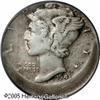 Image 1 : 1943 10C  Mercury Dime--Struck 15% Off Center--XF40 P