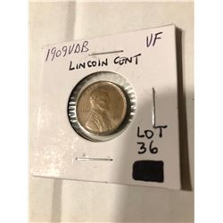 1909 VDB Red Brown Lincoln Cent Very Fine Nice Coin