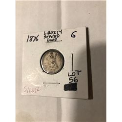 Early 1876 Liberty Seated Silver Dime Good Grade