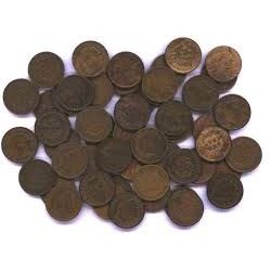 Bag of 3 Indian Head Pennies Assorted Dates 