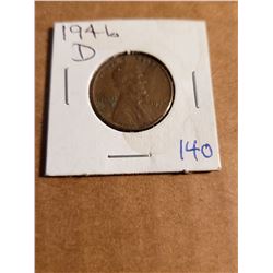 1946 D Wheat Penny Great Detail