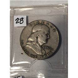 1959 P Silver Franklin Half Dollar Nice US Silver Coin
