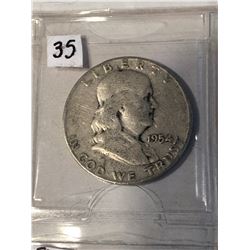 1954 D Silver Franklin Half Dollar Nice US Silver Coin