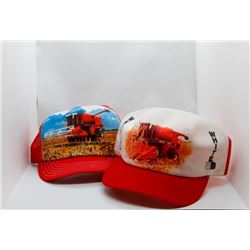 2 White baseball caps