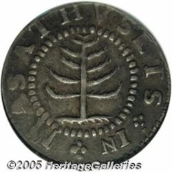 1652 HILNG Pine Tree Shilling, Small Planchet XF4
