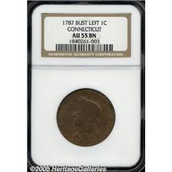 1787 COPPER Connecticut Copper, Draped Bust Left 