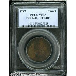 1787 COPPER Connecticut Copper, ETLIR VF35 PCGS. 