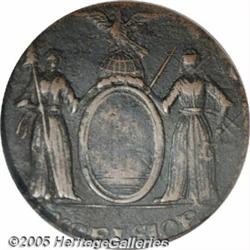 1787 COPPER New York Excelsior Copper, Eagle Left