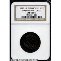 1795 1/2P Washington Grate Halfpenny, Small Butto