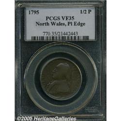 1795 1/2P Washington North Wales Halfpenny, Plain