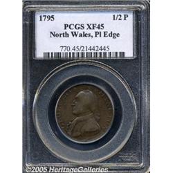 1795 1/2P Washington North Wales Halfpenny, Plain