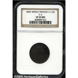 1803 1/2 C VF35 NGC. B-3, C-3, R.1. A deep golden