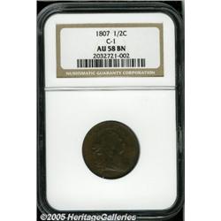 1807 1/2 C AU58 NGC. C-1, B-1, R.1. The usually s