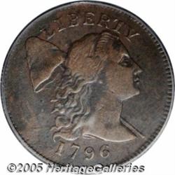 1796 1C Liberty Cap XF45 PCGS. S-91, R.3. A pleas