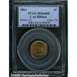 1864 1C L On Ribbon MS64 Red PCGS. This Civil War