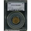 Image 1 : 1868 1C MS64 Red PCGS. The coppery-gold surfaces 