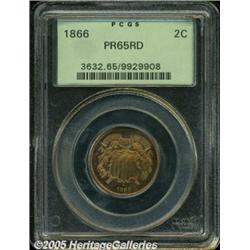 1866 2C PR65 Red PCGS. While not an especially ra