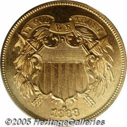 1868 2C PR66 Red PCGS. Virtually flawless fields 