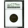Image 1 : 1873 2C Closed 3 PR63 Brown ANACS. Variegated tan