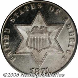 1871 3CS PR66 Cameo PCGS. In 1871, only 4,360 thr