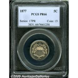 1877 5C PR66 PCGS. Blushes of light gold patina f