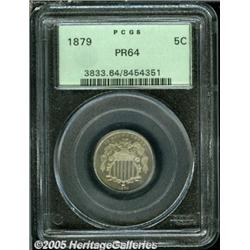 1879 5C PR64 PCGS. This sharply struck older hold