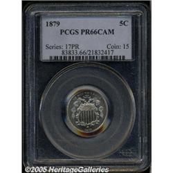 1879 5C PR66 Cameo PCGS. Sharply struck and impec