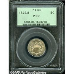 1879/8 5C PR66 PCGS. Gentle apricot and olive col
