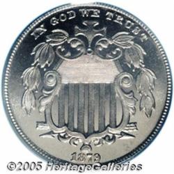 1879/8 5C PR67 Cameo PCGS. A phenomenal, untoned 