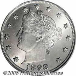 1898 5C MS66 PCGS. Potent cartwheel luster illumi