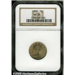 1899 5C MS66 NGC. Honey-gold color endows this hi
