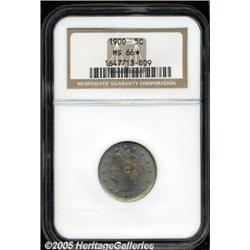 1900 5C MS66 NGC. Fully struck with softly fros 1