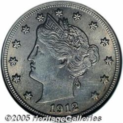 1912-S 5C MS64 NGC. A key final-year issue in the