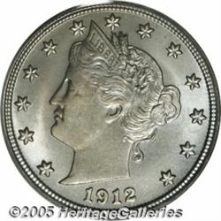 1912-S 5C MS64 PCGS. Fully lustrous beneath a mod