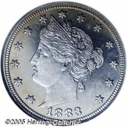 1883 5C No Cents PR67 Cameo NGC. Business strike 