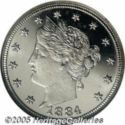 1884 5C PR67 Cameo NGC. FS-13.8. The base of the 