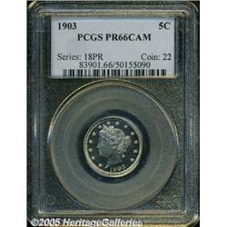 1903 5C PR66 Cameo PCGS. This year marks the firs