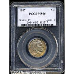 1917 5C MS66 PCGS. A sharply struck example with 