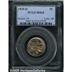 1929-D 5C MS65 PCGS. Apricot and green-gold color