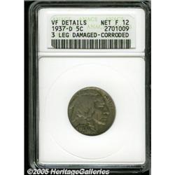 1937-D 5C Three-Legged--Damaged, Corroded--ANACS.